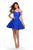 La Femme - 27334 Strapless Lace Sweetheart A-line Dress In Blue