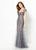 Montage by Mon Cheri - 219972W Embroidered Sweetheart Trumpet Dress In Gray and Gold