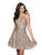 Intrigue by Blush - 602 Strappy Sequined V-Neck Cocktail Dress In Brown