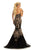 Johnathan Kayne - 9001 Dramatically Embellished Strapless Mermaid Gown In Black and Gold