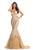 Johnathan Kayne - 9001 Dramatically Embellished Strapless Mermaid Gown In Gold