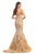 Johnathan Kayne - 9001 Dramatically Embellished Strapless Mermaid Gown In Gold