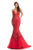 Johnathan Kayne - 9001 Dramatically Embellished Strapless Mermaid Gown In Red