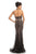 Johnathan Kayne - 9004 Plunging Halter Beaded Mermaid Gown In Black and Pink