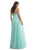 Johnathan Kayne - 9005 Bejeweled Off Shoulder Chiffon A-Line Gown In Blue