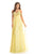 Johnathan Kayne - 9005 Bejeweled Off Shoulder Chiffon A-Line Gown In Yellow