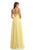 Johnathan Kayne - 9005 Bejeweled Off Shoulder Chiffon A-Line Gown In Yellow