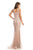 Johnathan Kayne - 9006 Illusion Jewel Bead-Fringed Mermaid Gown In Pink