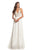 Johnathan Kayne - 9007 Plunging Halter Crystalline A-Line Gown In White
