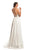 Johnathan Kayne - 9007 Plunging Halter Crystalline A-Line Gown In White