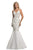 Johnathan Kayne - 9010 Embellished Plunging V-neck Mermaid Dress In White