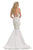 Johnathan Kayne - 9010 Embellished Plunging V-neck Mermaid Dress In White
