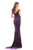 Johnathan Kayne - 9011 Radiantly Beaded Off Shoulder Velvet Gown In Purple