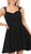 Poly USA - 9012 Fitted V Neck A-Line Cocktail Dress in Black