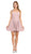 Poly USA - 9012 Fitted V Neck A-Line Cocktail Dress in Pink