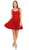 Poly USA - 9012 Fitted V Neck A-Line Cocktail Dress in Red