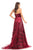 Johnathan Kayne - 9014 Strapless V-Neck Sequined A-Line Gown In Red