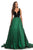 Johnathan Kayne - Plunging Illusion Sweetheart Velvet Gown 9016 - 1 pc Emerald In Size 12 Available