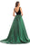 Johnathan Kayne - Plunging Illusion Sweetheart Velvet Gown 9016 - 1 pc Emerald In Size 12 Available