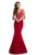Johnathan Kayne - 9019 Fully Studded Bodice Velvet Mermaid Gown In Red