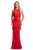 Johnathan Kayne - 9020 Sleeveless Fringe-Detailed Sheath Gown In Red