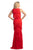 Johnathan Kayne - 9020 Sleeveless Fringe-Detailed Sheath Gown In Red