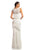 Johnathan Kayne - Chevron Fringe-Detailed Sheath Gown 9020  In White