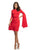 Johnathan Kayne - 9021 Split Bell Sleeves Short Fitted Dress In Red