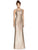 Dessy Collection - 3010 Sleeveless Sequined Bateau Trumpet Dress In Pink and Gold