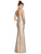 Dessy Collection - 3010 Sleeveless Sequined Bateau Trumpet Dress In Pink and Gold