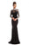 Johnathan Kayne - 9026 Bejeweled High Neck Trumpet Dress In Black