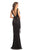 Johnathan Kayne - 9027 Jewel Studded Cascading Fringed Gown In Black