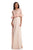Johnathan Kayne - 9032 Lace Bateau Long A-line Dress In Pink
