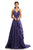 Johnathan Kayne - 9033 Sleeveless Drape Skirt Charmeuse Evening Gown In Purple