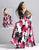 Blush - 9034 Floral Print Accordion Gown In White and Pink
