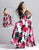 Blush - 9034 Floral Print Accordion Gown In White and Pink