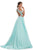 Johnathan Kayne - 9034 Embellished Halter A-line Dress With Train In Green
