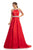Johnathan Kayne - 9034 Embellished Halter A-line Dress With Train In Red
