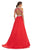 Johnathan Kayne - 9034 Embellished Halter A-line Dress With Train In Red