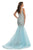 Johnathan Kayne - 9035 Illusion Plunge Jeweled Mermaid Gown In Blue