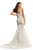 Johnathan Kayne - 9035 Illusion Plunge Jeweled Mermaid Gown In White