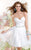 Tarik Ediz - Illusion Jewel A-Line Cocktail Dress 90368 in White