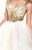 Tarik Ediz - Beaded Cocktail Dress 90376 in Gold and White
