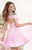 Tarik Ediz - V-Neck A-Line Dress 90386 in Pink