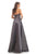 Johnathan Kayne - 9038 Embellished Pleated Sweetheart A-line Dress In Gray