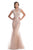 Johnathan Kayne - 9039 Jeweled Cap Sleeve Illusion Gown In Pink