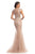 Johnathan Kayne - 9039 Jeweled Cap Sleeve Illusion Gown In Pink