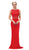 Dancing Queen - 9040XXXL Lace Bodice Illusion Midriff Prom Gown In Red