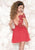 Tarik Ediz - Off Shoulder Short Dress 90407 in Red