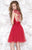 Tarik Ediz - Ruched Bodice Cocktail Dress 90408 in Red